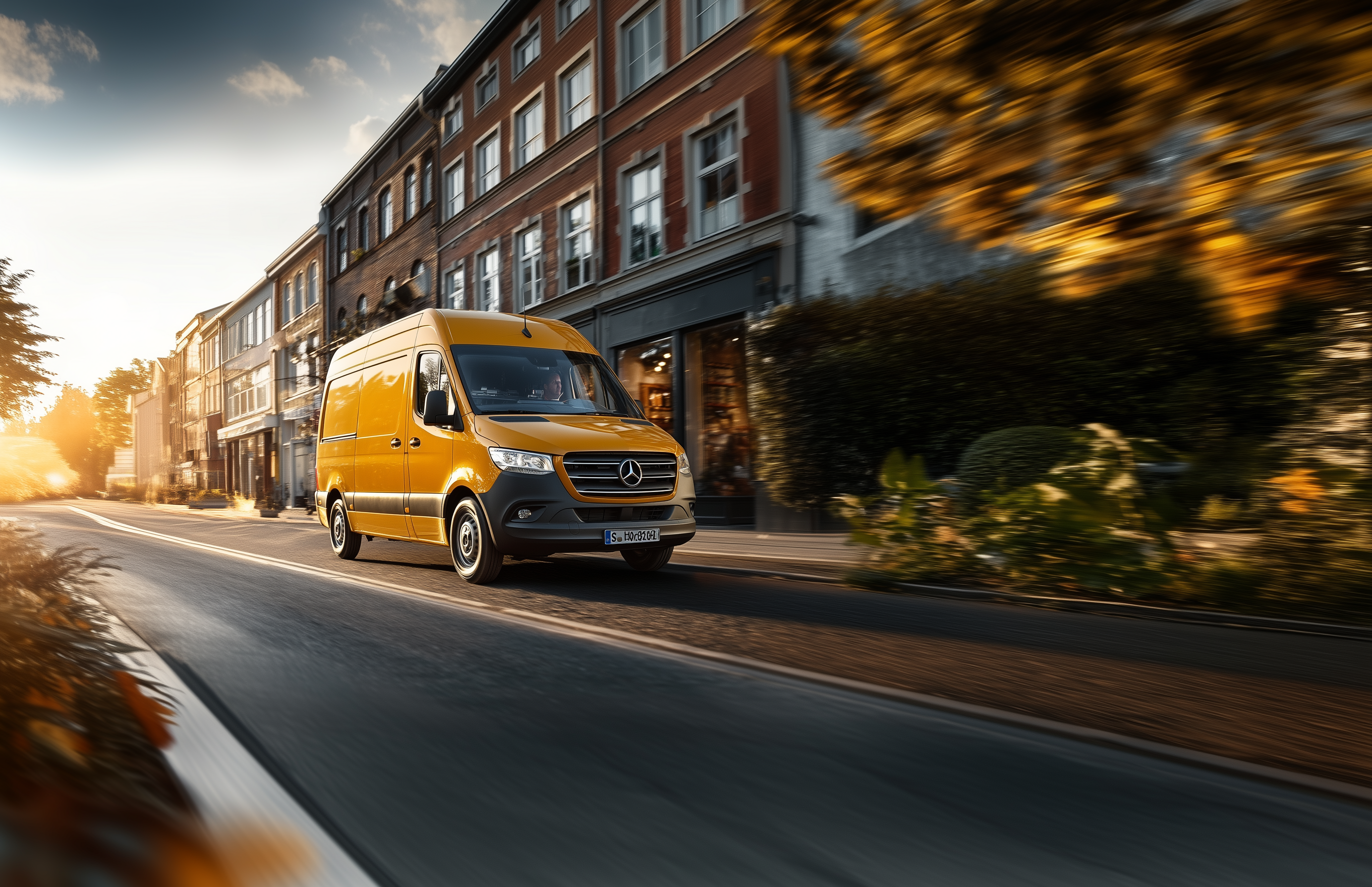 Van Mercedes Sprinter amarela - Proteção Veicular Minas Truck